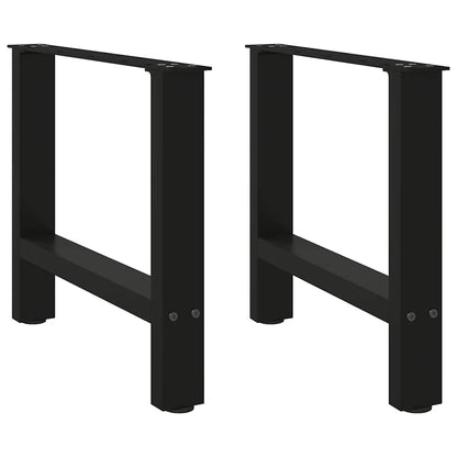 Gambe per Tavolino da CaffÃ¨ Nere 2 pz 50x(42-43) cm Acciaio