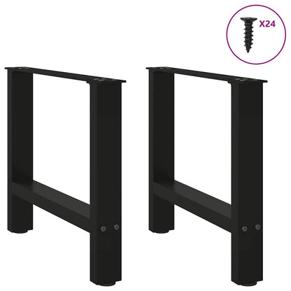 Gambe per Tavolino da CaffÃ¨ Nere 2 pz 50x(42-43) cm Acciaio