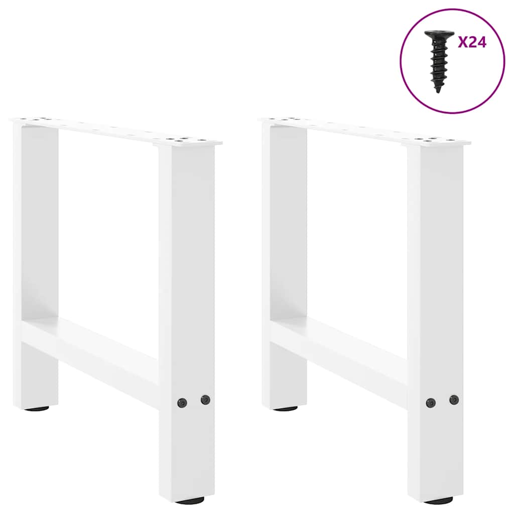 Gambe per Tavolino da CaffÃ¨ Bianche 2 pz 50x(42-43) cm Acciaio