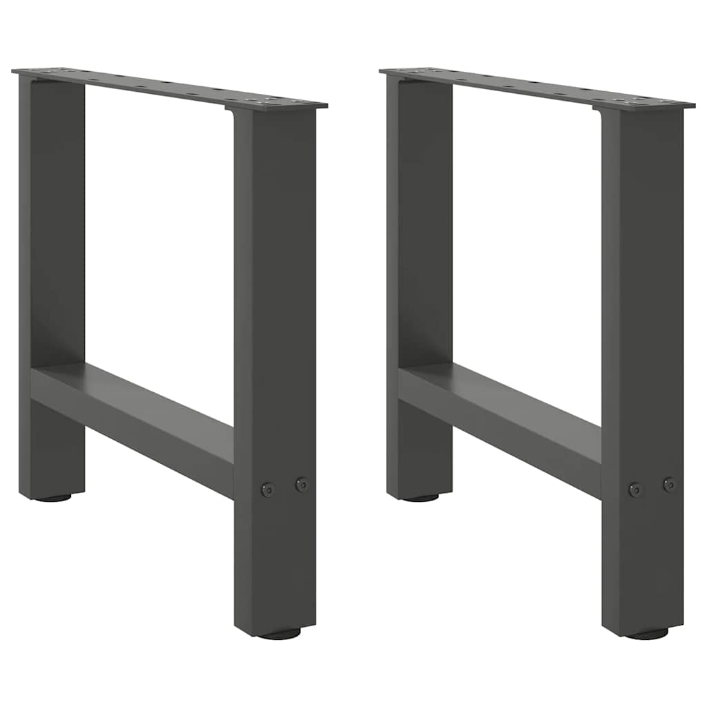 Gambe per Tavolino da CaffÃƒÂ¨ Antracite 2 pz 50x(42-43) cm Acciaio