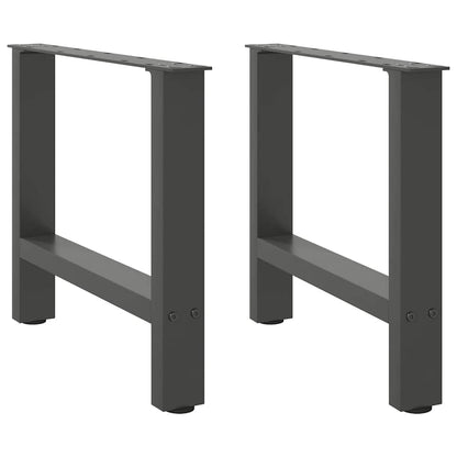 Gambe per Tavolino da CaffÃƒÂ¨ Antracite 2 pz 50x(42-43) cm Acciaio