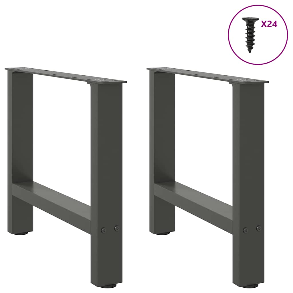 Gambe per Tavolino da CaffÃƒÂ¨ Antracite 2 pz 50x(42-43) cm Acciaio