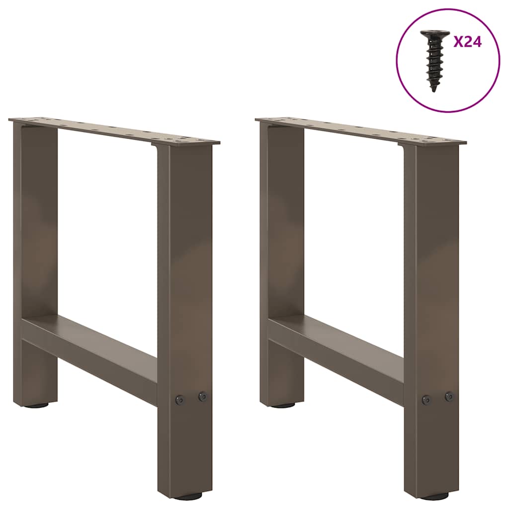 Gambe per Tavolino da CaffÃ¨ in Acciaio Naturale 2 pz 50x(42-43) cm Acciaio