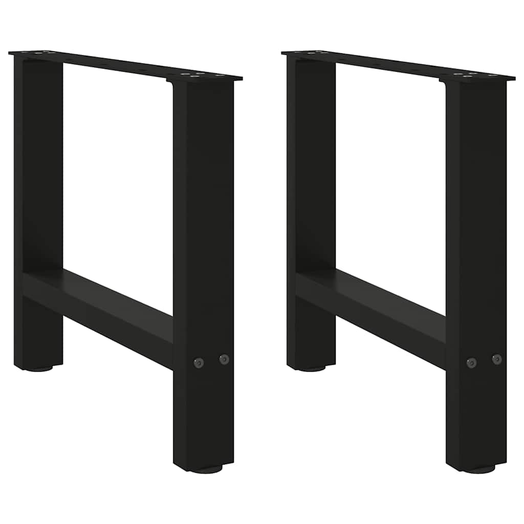 Gambe per Tavolino da CaffÃ¨ Nere 2 pz 60x(42-43) cm Acciaio