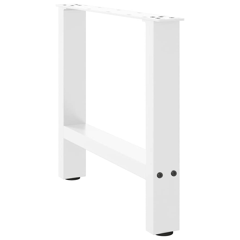 Gambe per Tavolino da CaffÃ¨ Bianche 2 pz 60x(42-43) cm Acciaio