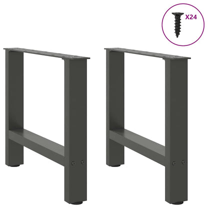 Gambe per Tavolino da CaffÃ¨ Antracite 2 pz 60x(42-43) cm Acciaio