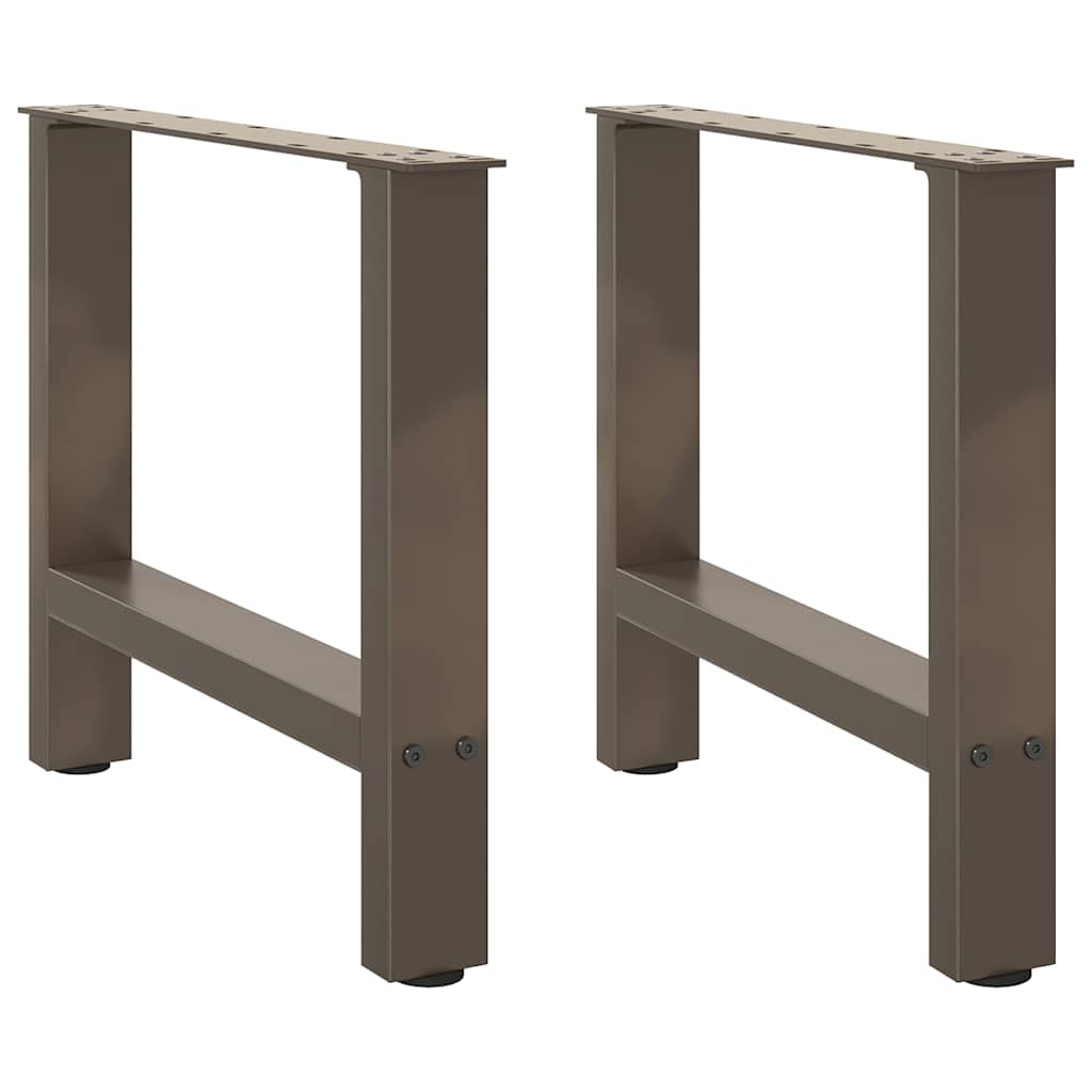 Gambe per Tavolino da CaffÃ¨ in Acciaio Naturale 2 pz 60x(42-43) cm Acciaio