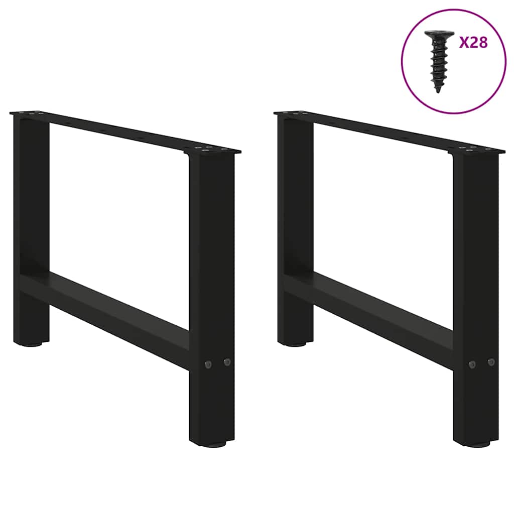 Gambe per Tavolino da CaffÃ¨ Nere 2 pz 70x(42-43) cm Acciaio