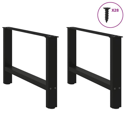 Gambe per Tavolino da CaffÃ¨ Nere 2 pz 70x(42-43) cm Acciaio