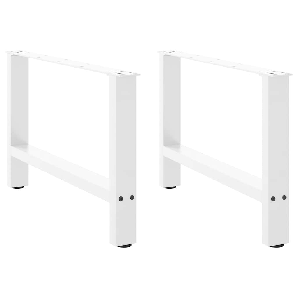Gambe per Tavolino da CaffÃ¨ Bianche 2 pz 70x(42-43) cm Acciaio