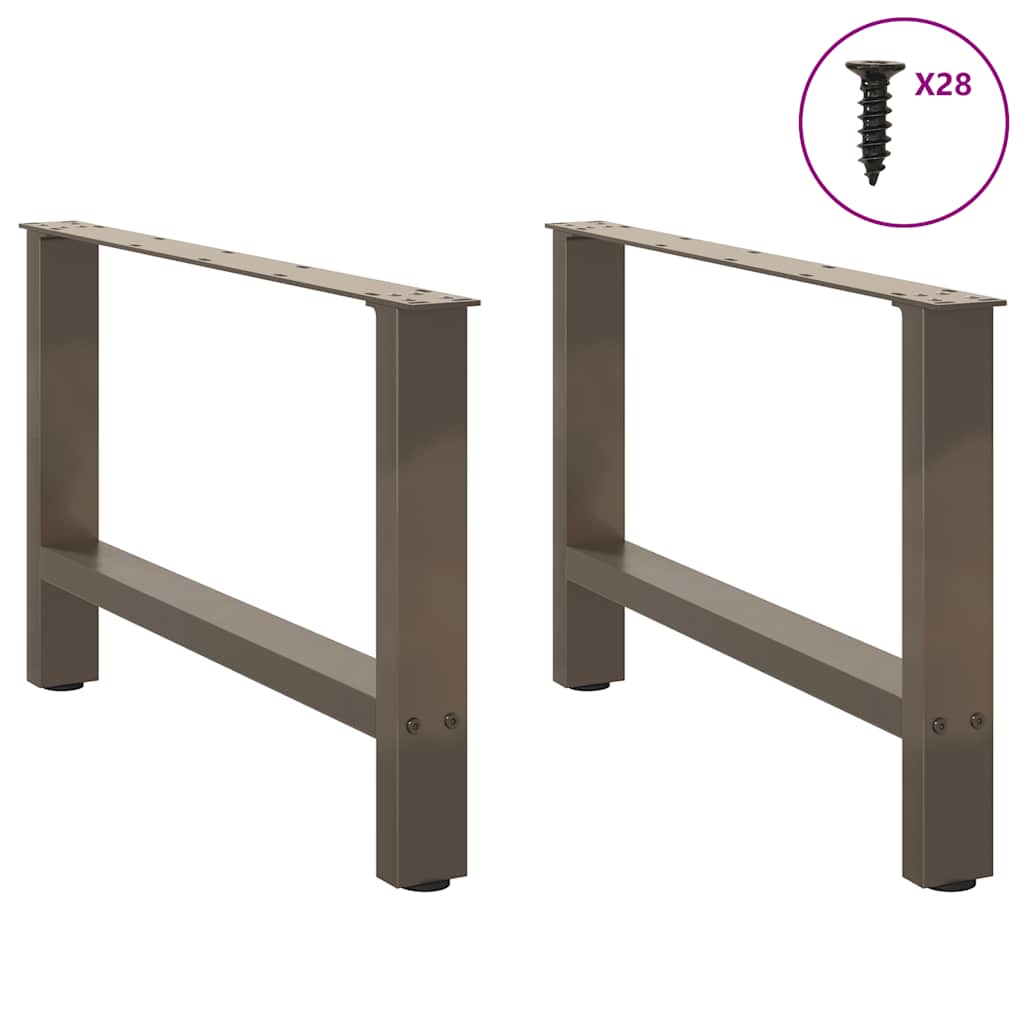 Gambe per Tavolino da CaffÃ¨ in Acciaio Naturale 2 pz 70x(42-43) cm Acciaio
