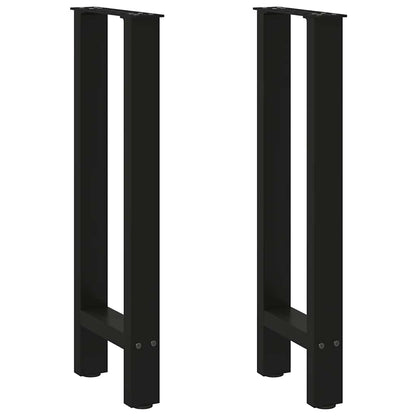 Gambe per Tavolo Consolle Nere 2 pz 28x(72-73) cm Acciaio