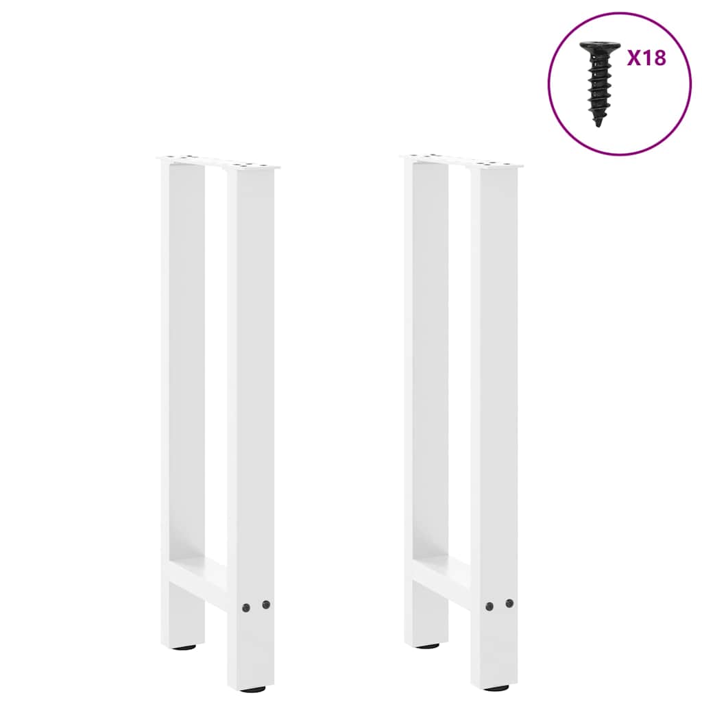Gambe per Tavolo Consolle Bianche 2 pz 28x(72-73) cm Acciaio