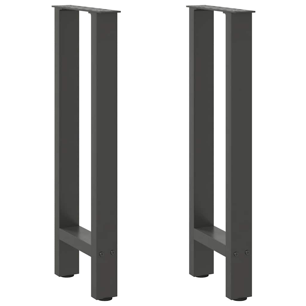 Gambe per tavolo consolle antracite 2 pz 28x(72-73) cm in acciaio