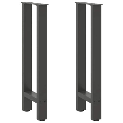 Gambe per tavolo consolle antracite 2 pz 28x(72-73) cm in acciaio