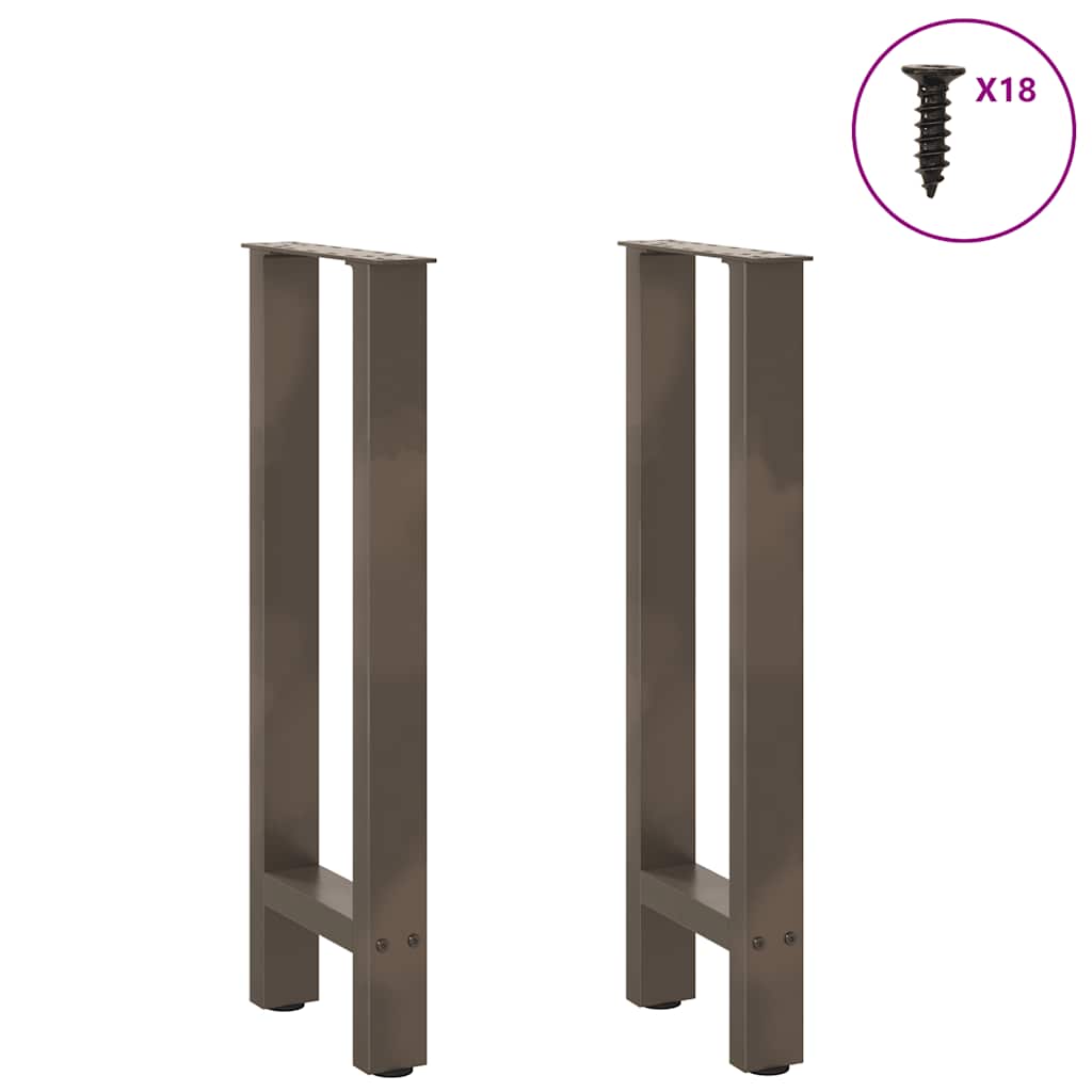 Gambe per tavolo consolle in acciaio naturale 2 pz 28x(72-73) cm Acciaio