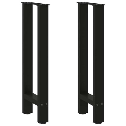 Gambe per Tavolo Consolle Nere 2 pz 38x(72-73) cm Acciaio