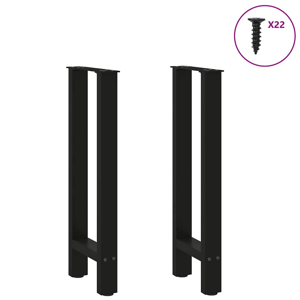 Gambe per Tavolo Consolle Nere 2 pz 38x(72-73) cm Acciaio