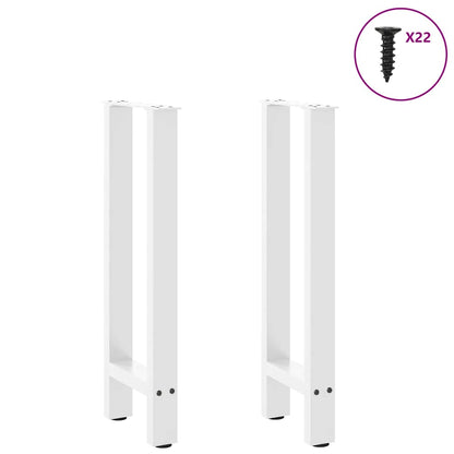 Gambe per Tavolo Consolle Bianche 2 pz 38x(72-73) cm Acciaio