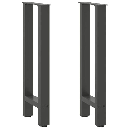 Gambe per tavolo consolle antracite 2 pz 38x(72-73) cm in acciaio