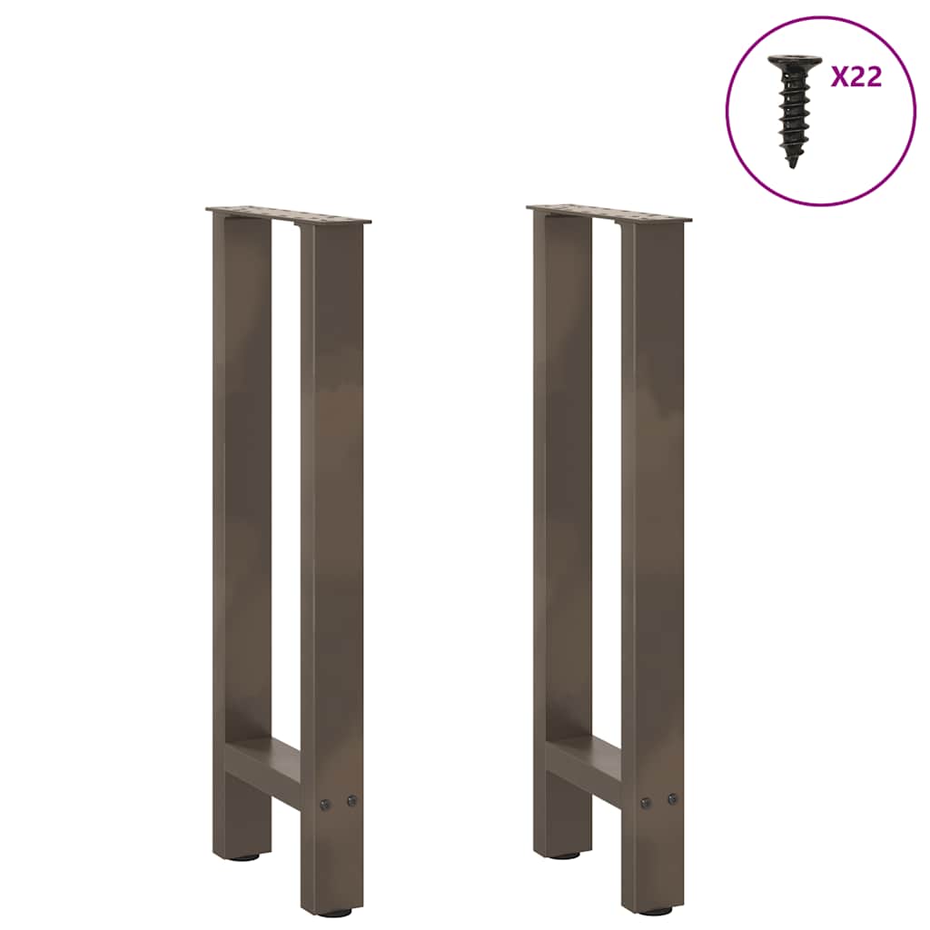 Gambe per tavolo consolle in acciaio naturale 2 pz 38x(72-73) cm Acciaio