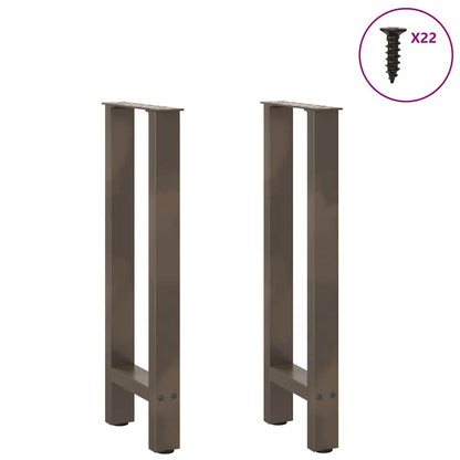 Gambe per tavolo consolle in acciaio naturale 2 pz 38x(72-73) cm Acciaio