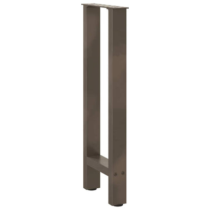 Gambe per tavolo consolle in acciaio naturale 2 pz 38x(72-73) cm Acciaio