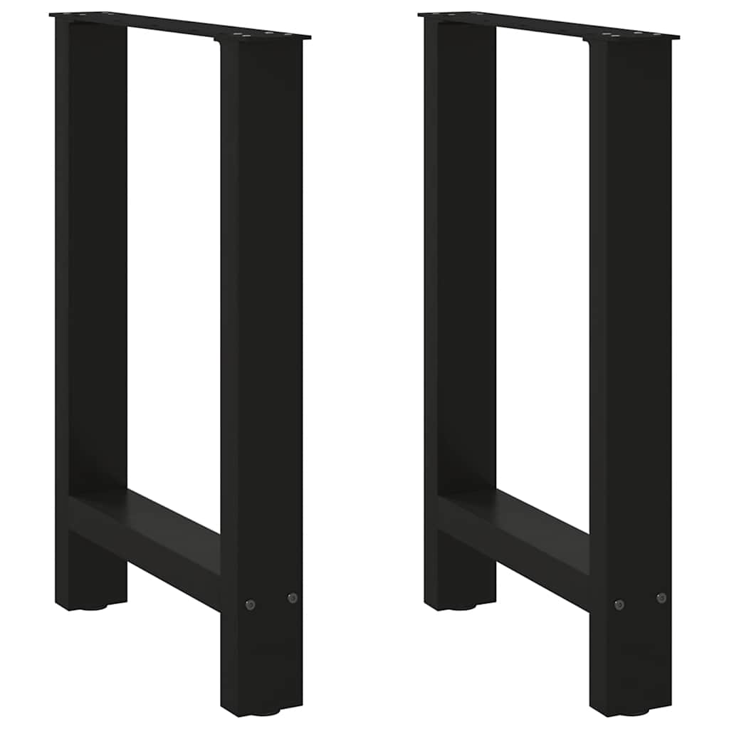 Gambe per tavolo da pranzo nere 2 pz 50x(72-73) cm in acciaio