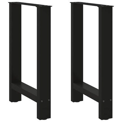 Gambe per tavolo da pranzo nere 2 pz 50x(72-73) cm in acciaio