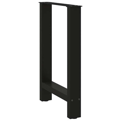 Gambe per tavolo da pranzo nere 2 pz 50x(72-73) cm in acciaio