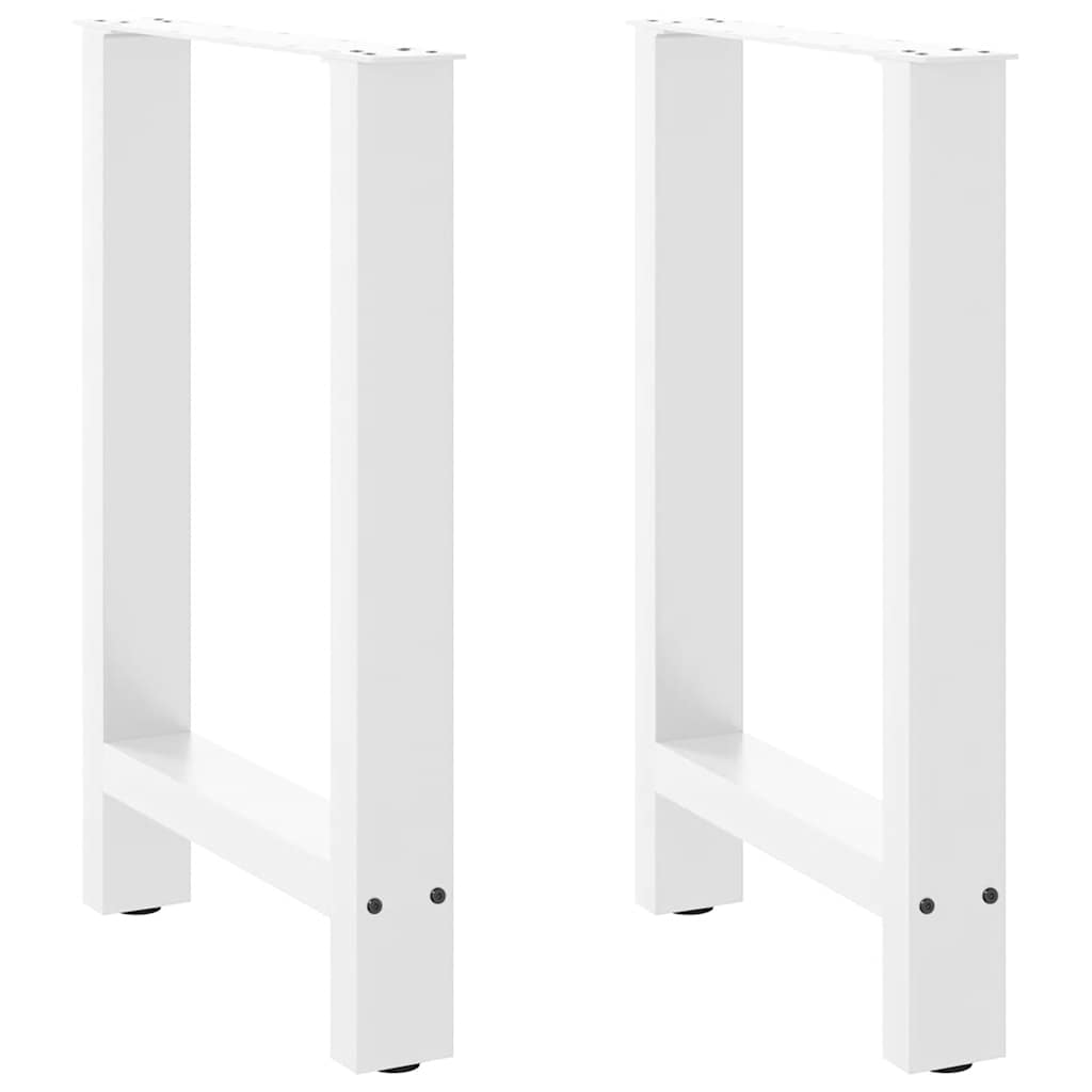 Gambe per tavolo da pranzo bianche 2 pz 50x(72-73) cm in acciaio