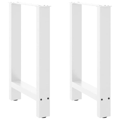 Gambe per tavolo da pranzo bianche 2 pz 50x(72-73) cm in acciaio