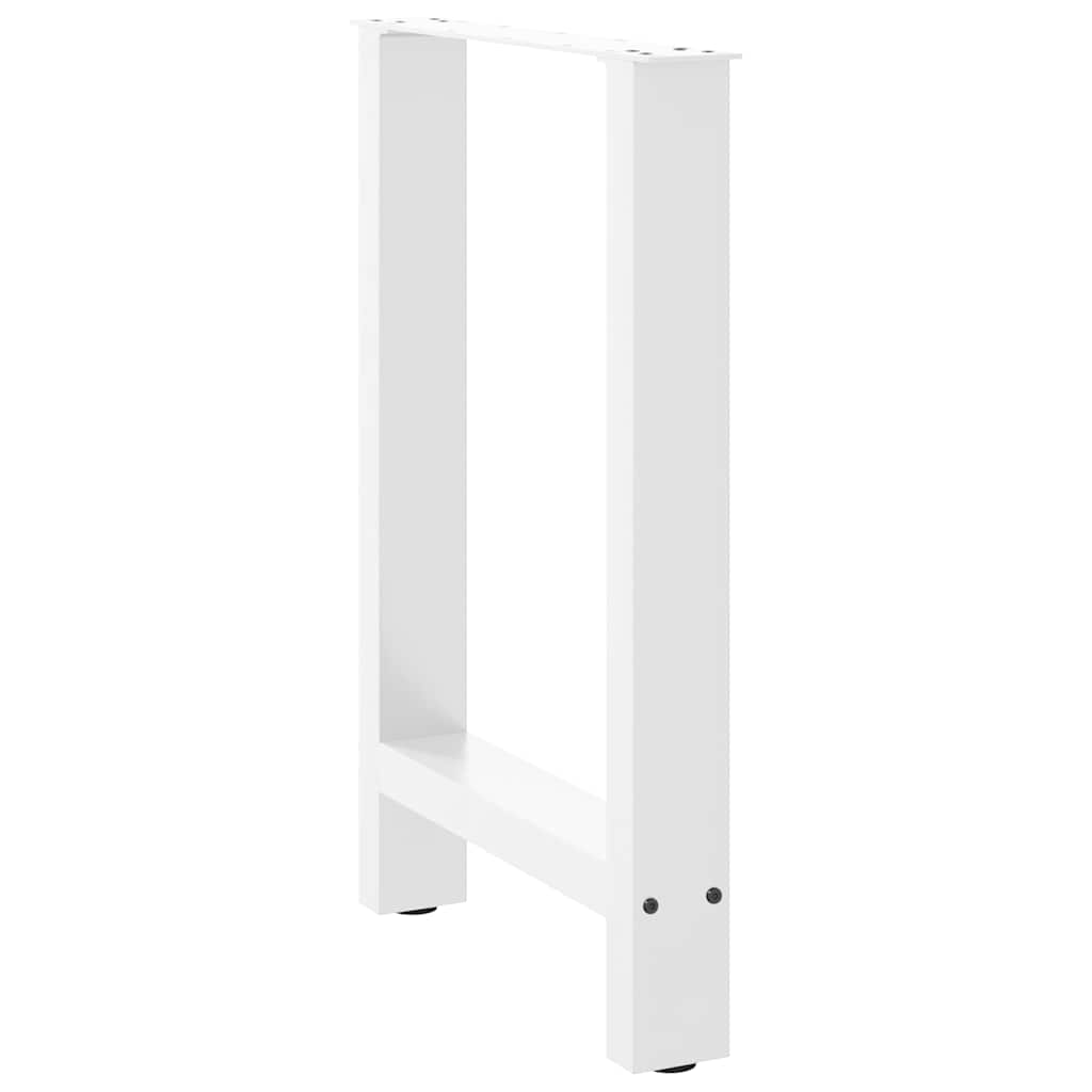 Gambe per tavolo da pranzo bianche 2 pz 50x(72-73) cm in acciaio