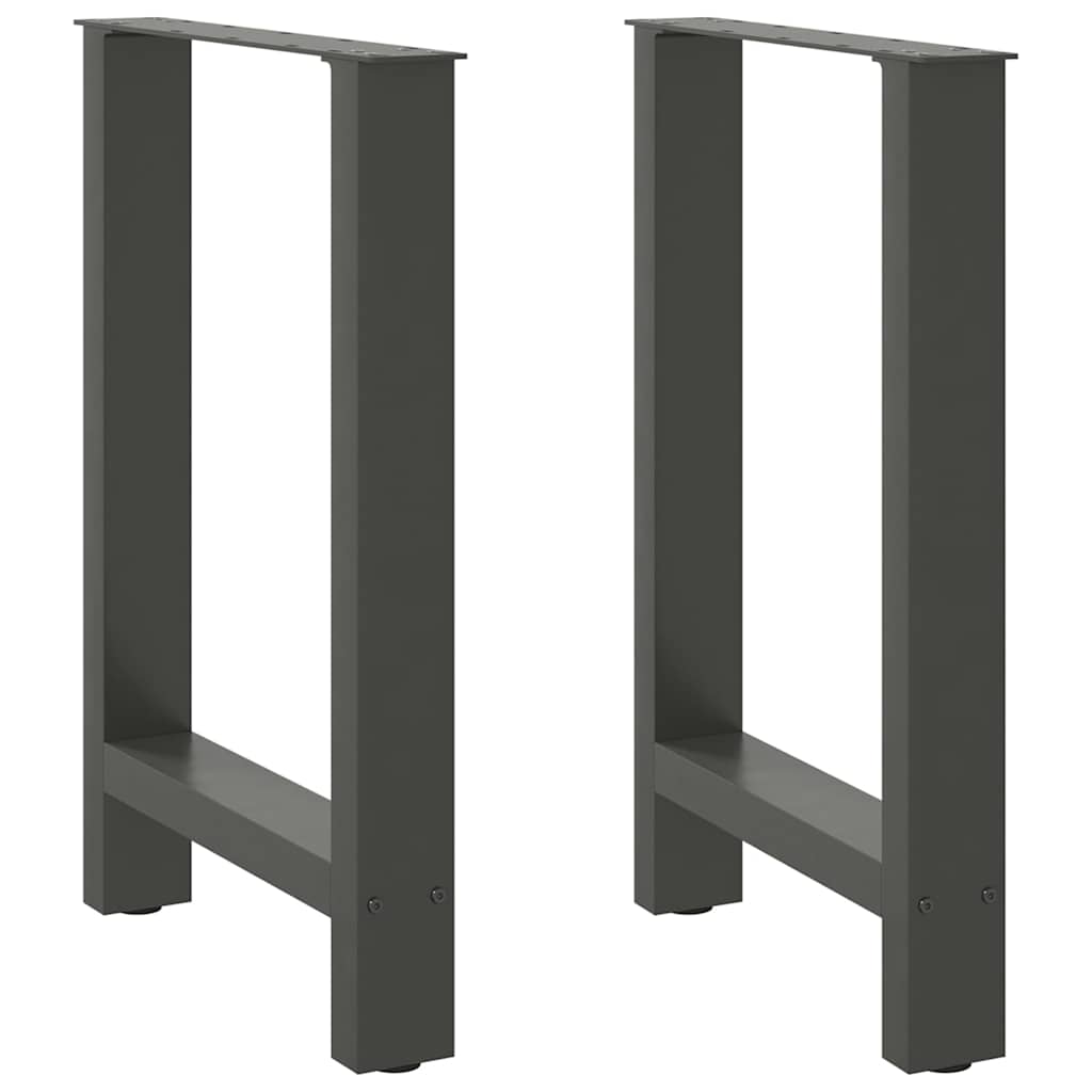 Gambe per tavolo da pranzo antracite 2 pz 50x(72-73) cm in acciaio