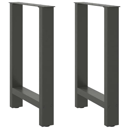 Gambe per tavolo da pranzo antracite 2 pz 50x(72-73) cm in acciaio
