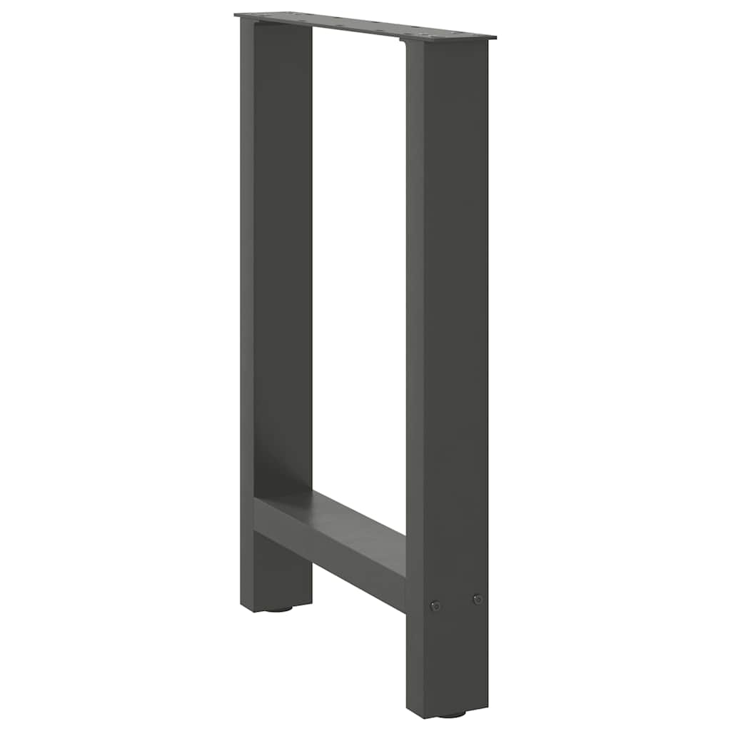 Gambe per tavolo da pranzo antracite 2 pz 50x(72-73) cm in acciaio