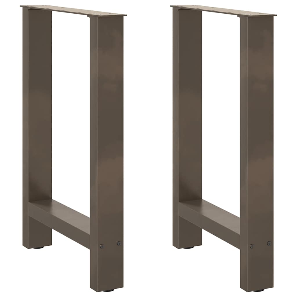 Gambe per tavolo da pranzo in acciaio naturale 2 pz 50x(72-73) cm Acciaio