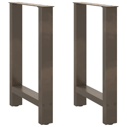 Gambe per tavolo da pranzo in acciaio naturale 2 pz 50x(72-73) cm Acciaio