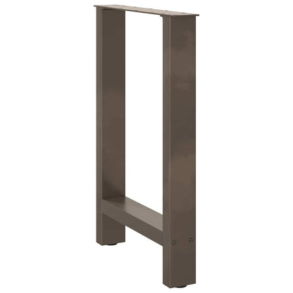 Gambe per tavolo da pranzo in acciaio naturale 2 pz 50x(72-73) cm Acciaio