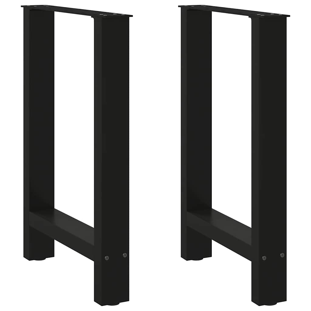 Gambe per tavolo da pranzo nere 2 pz 60x(72-73) cm in acciaio