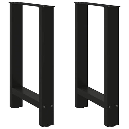 Gambe per tavolo da pranzo nere 2 pz 60x(72-73) cm in acciaio