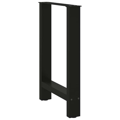 Gambe per tavolo da pranzo nere 2 pz 60x(72-73) cm in acciaio