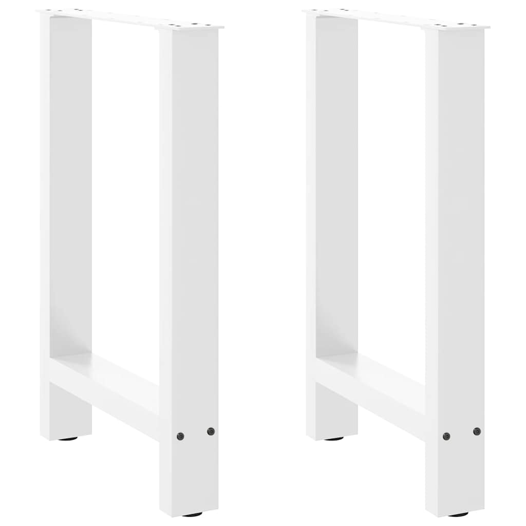 Gambe per tavolo da pranzo bianche 2 pz 60x(72-73) cm in acciaio