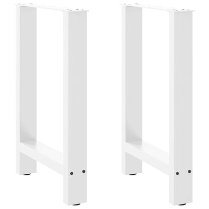 Gambe per tavolo da pranzo bianche 2 pz 60x(72-73) cm in acciaio