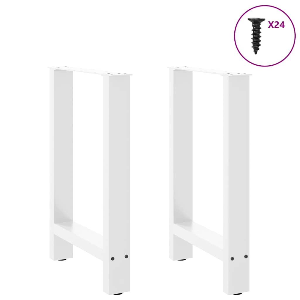 Gambe per tavolo da pranzo bianche 2 pz 60x(72-73) cm in acciaio