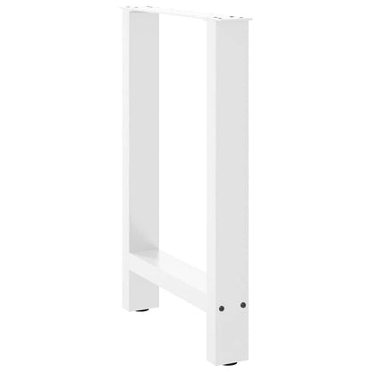 Gambe per tavolo da pranzo bianche 2 pz 60x(72-73) cm in acciaio