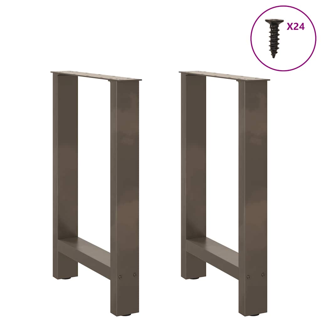 Gambe per tavolo da pranzo in acciaio naturale 2 pz 60x(72-73) cm Acciaio