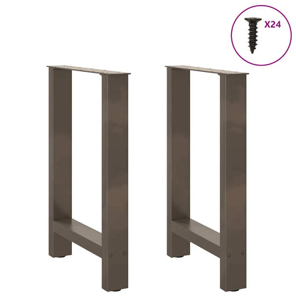 Gambe per tavolo da pranzo in acciaio naturale 2 pz 60x(72-73) cm Acciaio