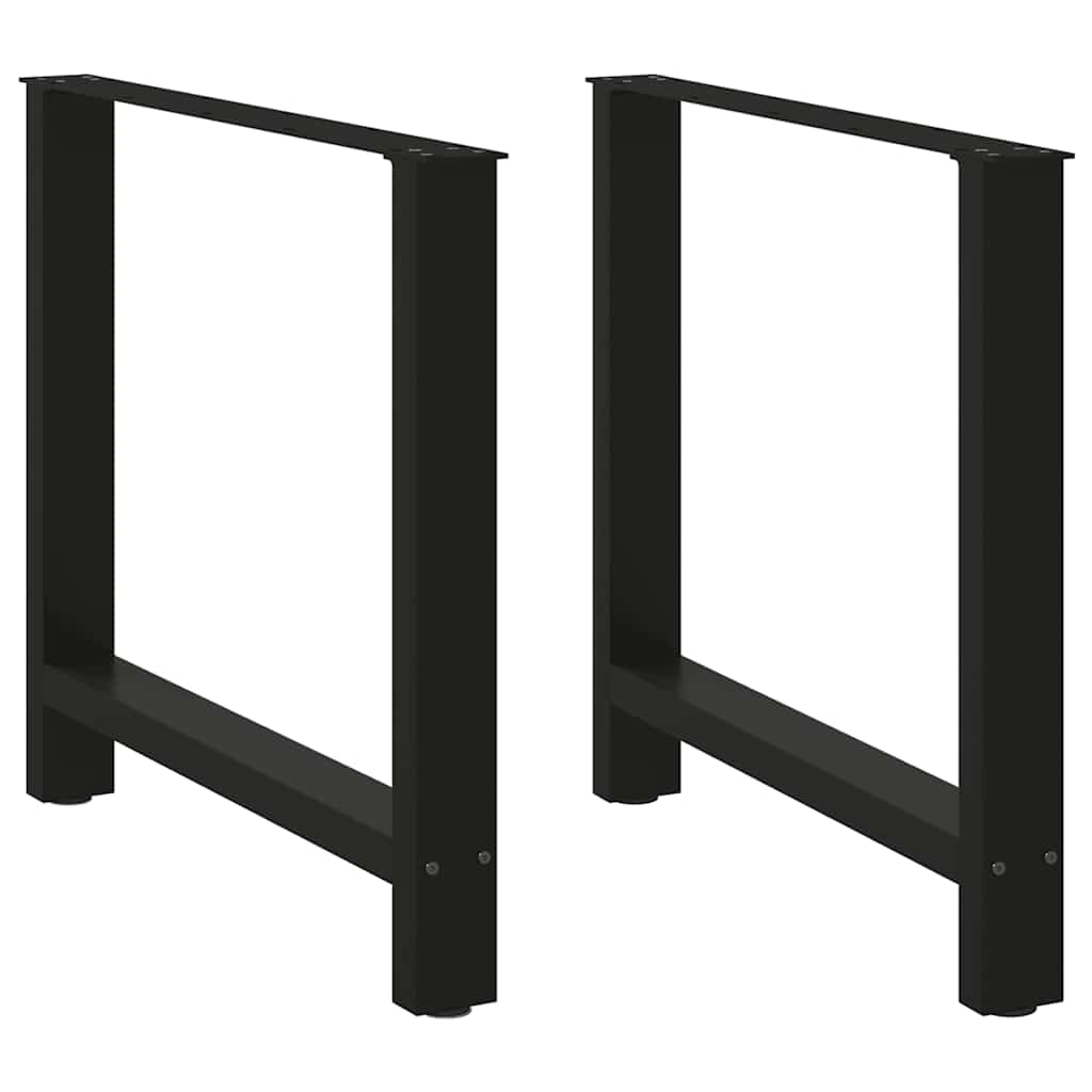 Gambe per tavolo da pranzo nere 2 pz 70x(72-73) cm in acciaio