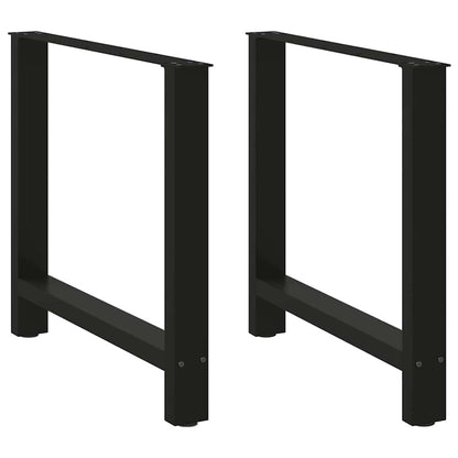 Gambe per tavolo da pranzo nere 2 pz 70x(72-73) cm in acciaio